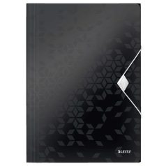 LEITZ Gumis mappa, PP, A4, LEITZ "Wow", fekete