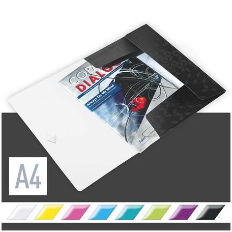 LEITZ Gumis mappa, PP, A4, LEITZ "Wow", fekete