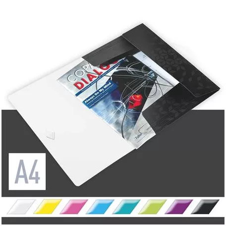 LEITZ Gumis mappa, PP, A4, LEITZ "Wow", fekete