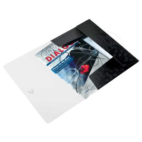 LEITZ Gumis mappa, PP, A4, LEITZ "Wow", fekete
