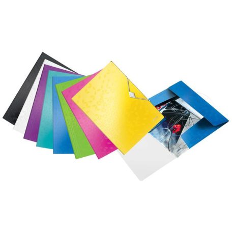 LEITZ Gumis mappa, PP, A4, LEITZ "Wow", fekete