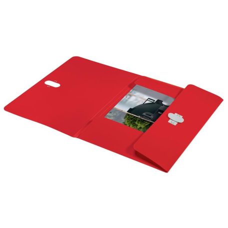 LEITZ Iratvédő mappa, 11 mm, PP, A4, LEITZ "Recycle", piros