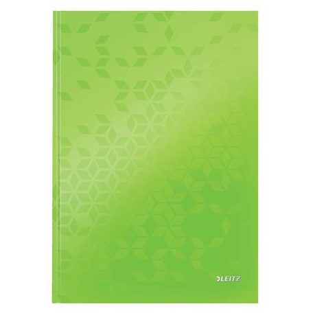 LEITZ Beíró, A4, vonalas, 80 lap, keményfedeles, LEITZ "Wow", zöld