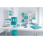 LEITZ Beíró, A4, kockás, 80 lap, keményfedeles, LEITZ "Wow", jégkék