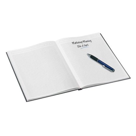 LEITZ Beíró, A4, kockás, 80 lap, keményfedeles, LEITZ "Wow", fekete