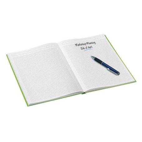 LEITZ Beíró, A5, kockás, 80 lap, keményfedeles, LEITZ "Wow", zöld
