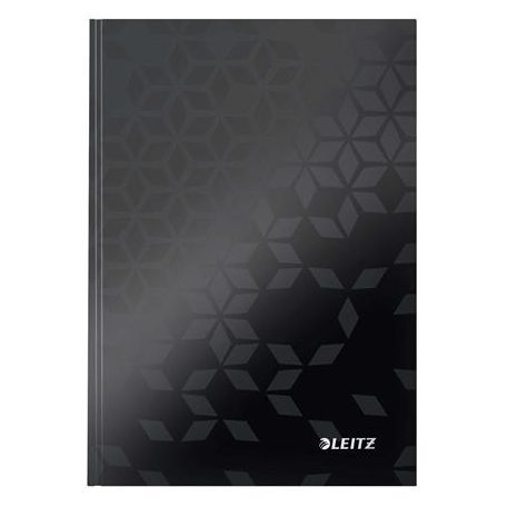 LEITZ Beíró, A5, kockás, 80 lap, keményfedeles, LEITZ "Wow", fekete