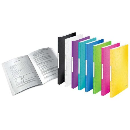 LEITZ Bemutatómappa, 40 zsebes, A4, LEITZ "Wow", rózsaszín