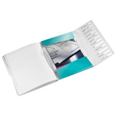   LEITZ Előrendező, A4, 12 részes, műanyag, LEITZ "Wow", jégkék