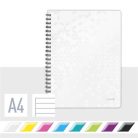 LEITZ Spirálfüzet, A4, vonalas, 80 lap, LEITZ "Wow", fehér