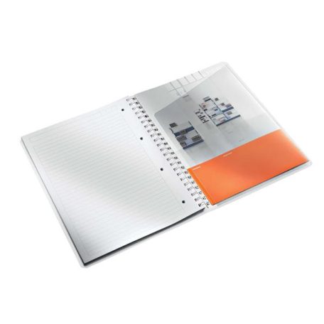 LEITZ Spirálfüzet, A4, vonalas, 80 lap, LEITZ "Wow", kék