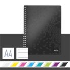 LEITZ Spirálfüzet, A4, vonalas, 80 lap, LEITZ "Wow", fekete