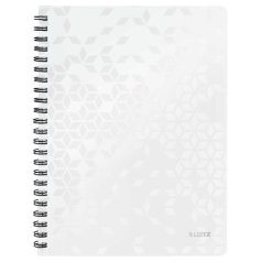  LEITZ Spirálfüzet, A4, kockás, 80 lap, LEITZ "Wow", fehér