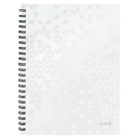 LEITZ Spirálfüzet, A4, kockás, 80 lap, LEITZ "Wow", fehér