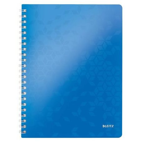 LEITZ Spirálfüzet, A4, kockás, 80 lap, LEITZ "Wow", kék