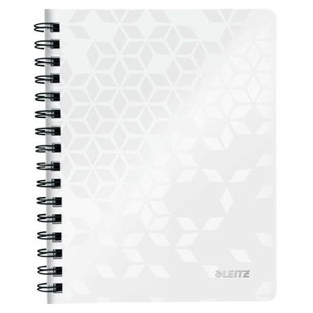 LEITZ Spirálfüzet, A5, vonalas, 80 lap, LEITZ "Wow", fehér