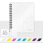 LEITZ Spirálfüzet, A5, vonalas, 80 lap, LEITZ "Wow", fehér