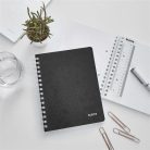 LEITZ Spirálfüzet, A5, vonalas, 80 lap, LEITZ "Wow", fekete