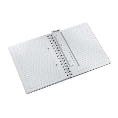 LEITZ Spirálfüzet, A5, vonalas, 80 lap, LEITZ "Wow", fekete