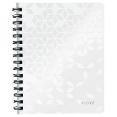   LEITZ Spirálfüzet, A5, kockás, 80 lap, LEITZ "Wow", fehér