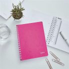 LEITZ Spirálfüzet, A5, kockás, 80 lap, LEITZ "Wow", rózsaszín