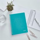 LEITZ Spirálfüzet, A5, kockás, 80 lap, LEITZ "Wow", jégkék