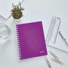 LEITZ Spirálfüzet, A5, kockás, 80 lap, LEITZ "Wow", lila