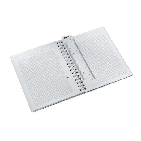 LEITZ Spirálfüzet, A5, kockás, 80 lap, LEITZ "Wow", fekete
