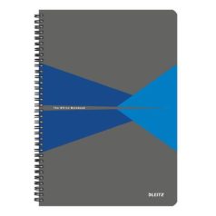   LEITZ Spirálfüzet, A4, vonalas, 90 lap, laminált karton borító, LEITZ "Office", szürke-kék