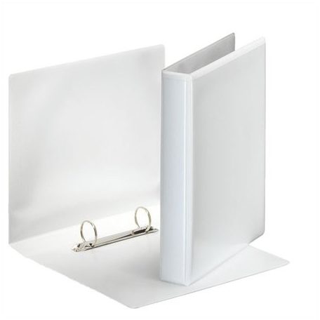 ESSELTE Gyűrűs könyv, panorámás, 2 gyűrű, D alakú, 46 mm, A5, PP, ESSELTE, fehér
