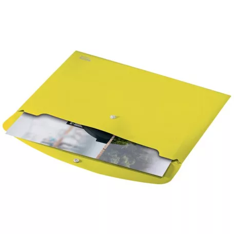 LEITZ Irattartó tasak, A4, PP, patentos, LEITZ "Recycle", sárga