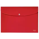 LEITZ Irattartó tasak, A4, PP, patentos, LEITZ "Recycle", piros