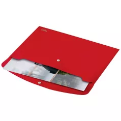   LEITZ Irattartó tasak, A4, PP, patentos, LEITZ "Recycle", piros