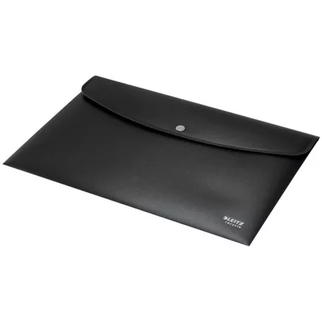 LEITZ Irattartó tasak, A4, PP, patentos, LEITZ "Recycle", fekete