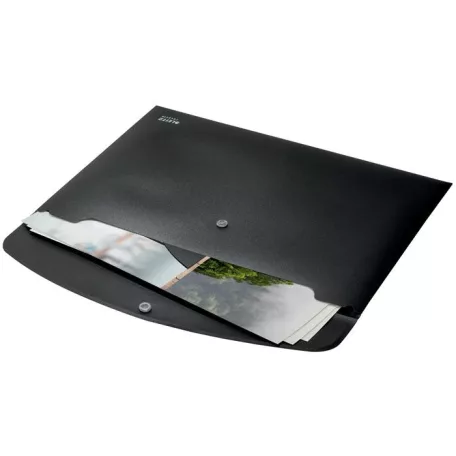LEITZ Irattartó tasak, A4, PP, patentos, LEITZ "Recycle", fekete