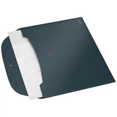   LEITZ Irattartó tasak, 2 zsebes, A4, PP, pantentos, LEITZ "Cosy", bársonyszürke