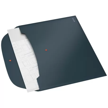 LEITZ Irattartó tasak, 2 zsebes, A4, PP, pantentos, LEITZ "Cosy", bársonyszürke