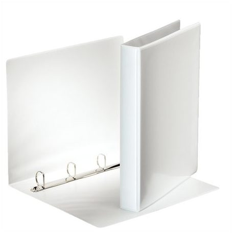 ESSELTE Gyűrűs könyv, panorámás, 4 gyűrű, D alakú, 40 mm, A4, PP, ESSELTE, fehér