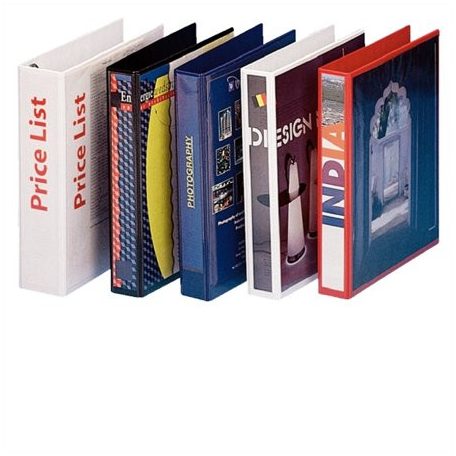 ESSELTE Gyűrűs könyv, panorámás, 4 gyűrű, D alakú, 50 mm, A4, PP, ESSELTE, piros