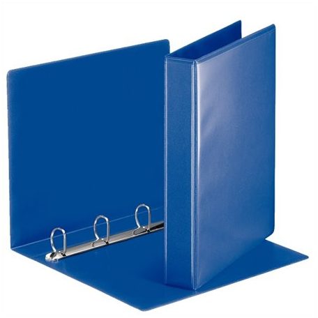 ESSELTE Gyűrűs könyv, panorámás, 4 gyűrű, D alakú, 50 mm, A4, PP, ESSELTE, kék
