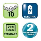 RAPID Tűzőgép, elektromos, 24/6, 26/6, 10 lap, RAPID "Fixativ 10BX", kék