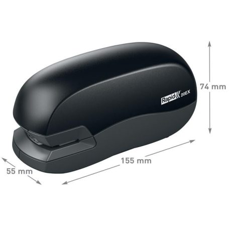 RAPID Tűzőgép, elektromos, 24/6, 26/6, 20 lap, RAPID "Fixativ 20EX", fekete