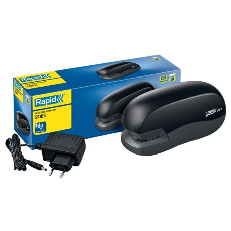 RAPID Tűzőgép, elektromos, 24/6, 26/6, 20 lap, RAPID "Fixativ 20EX", fekete