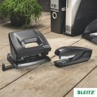 LEITZ Lyukasztó, kétlyukú, 30 lap, LEITZ "Recycle NeXXt", fekete