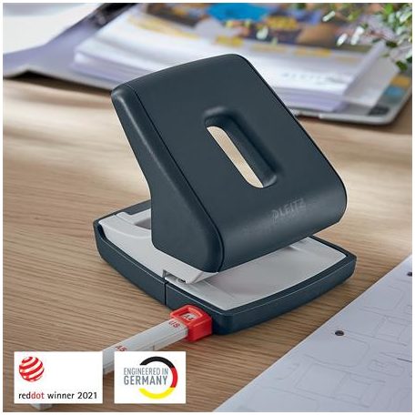 LEITZ Lyukasztó, kétlyukú, 30 lap, LEITZ "Cosy", bársonyszürke