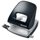 LEITZ Lyukasztó, kétlyukú, 30 lap, fém, LEITZ "Nexxt Style, szaténfekete