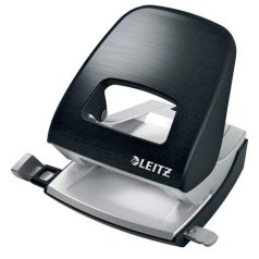   LEITZ Lyukasztó, kétlyukú, 30 lap, fém, LEITZ "Nexxt Style, szaténfekete