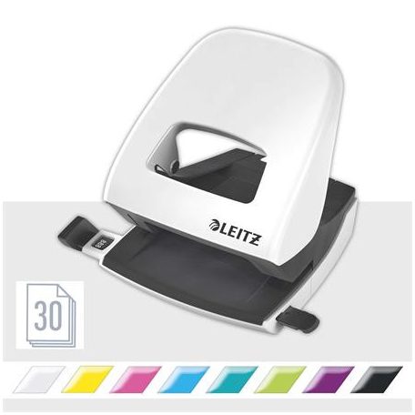 LEITZ Lyukasztó, kétlyukú, 30 lap, LEITZ "Nexxt Wow", fehér