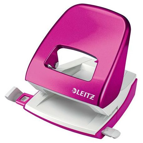 LEITZ Lyukasztó, kétlyukú, 30 lap, LEITZ "Nexxt Wow", rózsaszín