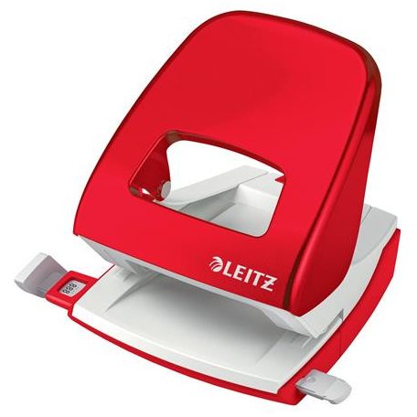 LEITZ Lyukasztó, kétlyukú, 30 lap, LEITZ "Nexxt Wow", piros
